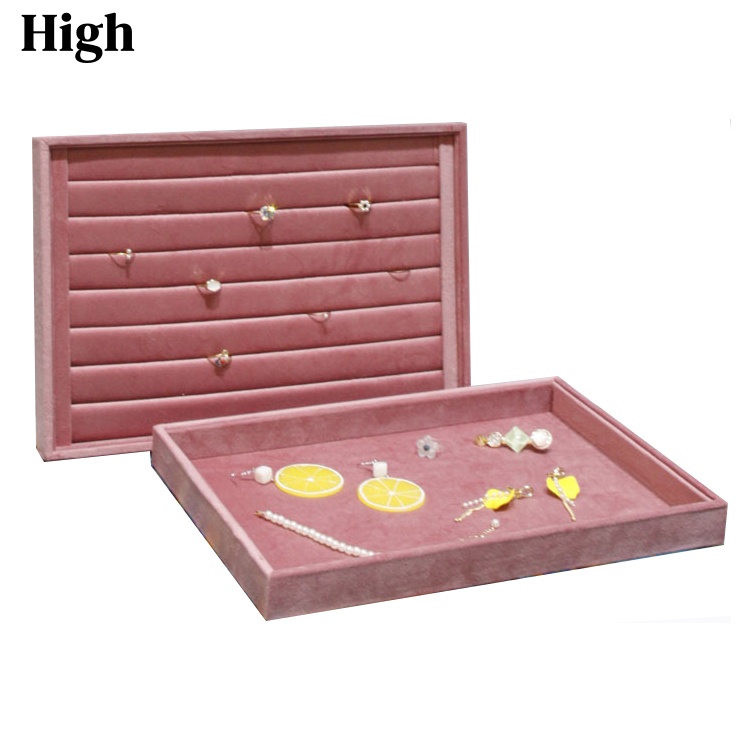 Jewelry And Watches Stores - Roze fluwelen sieraden display lade, grote