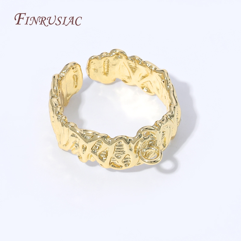 Gold Plated Ring - 18K verguld open verstelbare ringbasis, messing