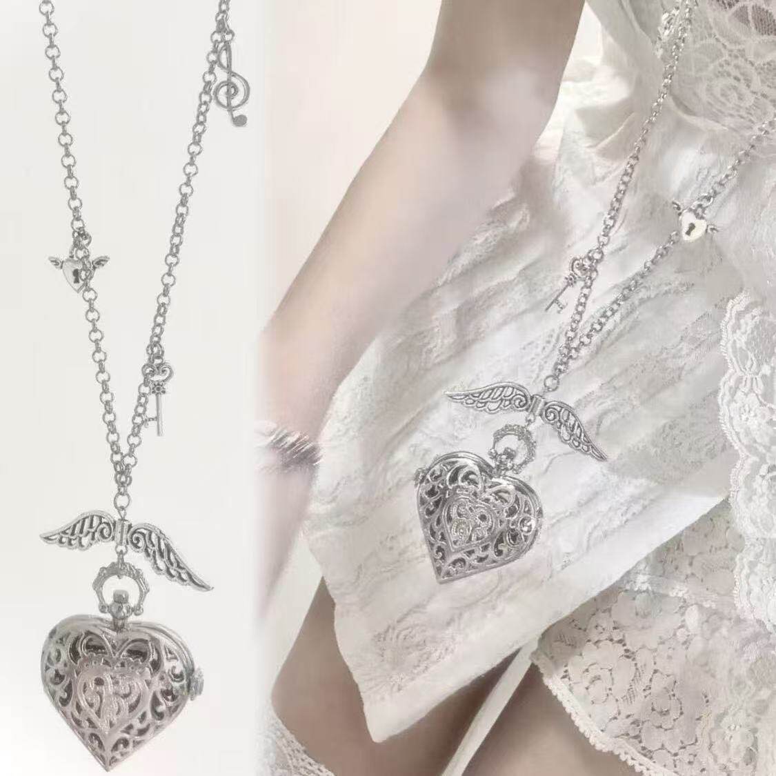Vintage Jewelry Watches Women - Y2K Hol Hart Zakhorloge Ketting Design