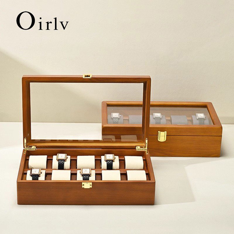 Jewelry Type Watches - Oirlv 10-roosters horlogedoos Houten sieradendoos Horloges