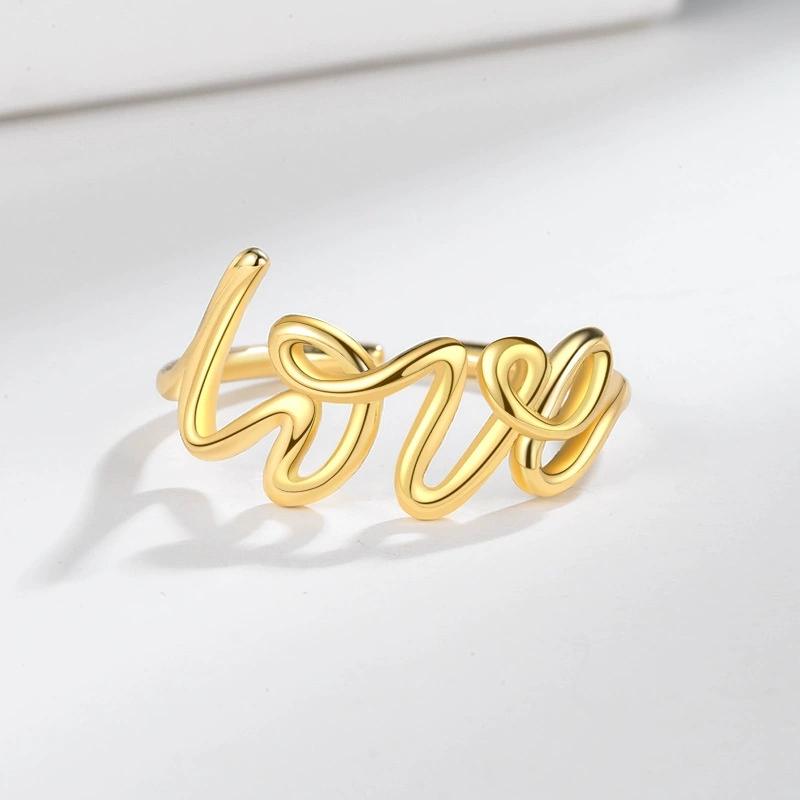 Minimalist Ring Stackable - Liefdesbrief Open Ring Minimalistische Verstelbare Ring