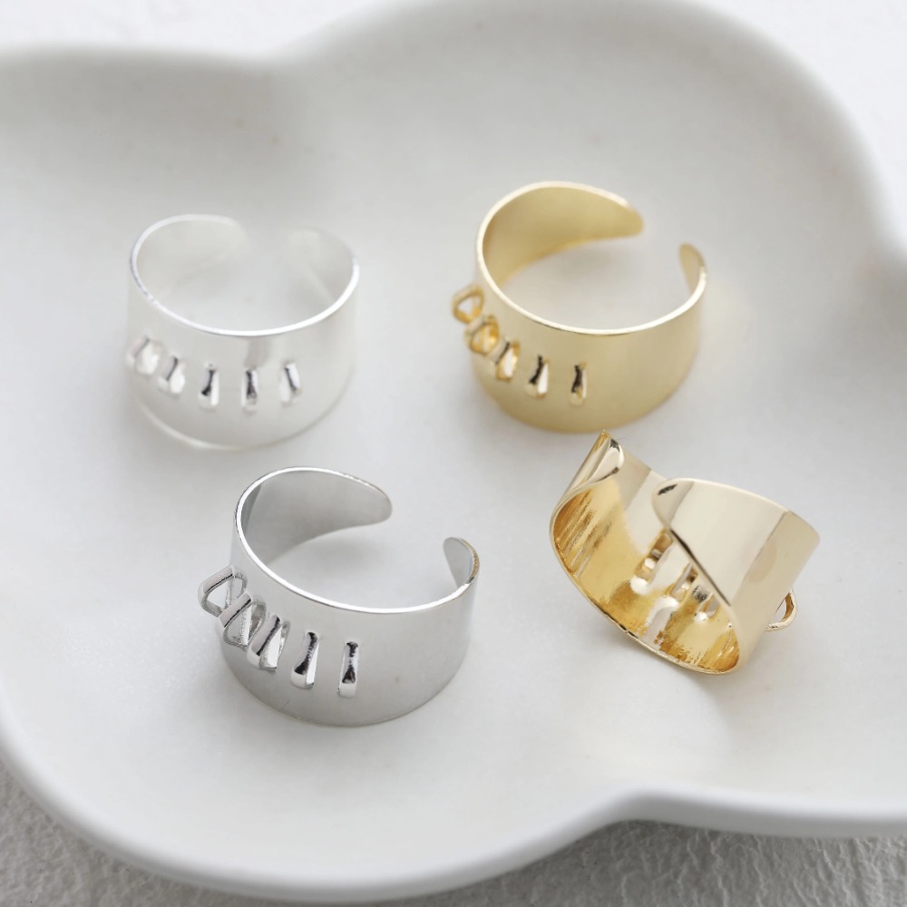 Gold Plated Ring - 4 STUKS Messing Ring Instellingen met