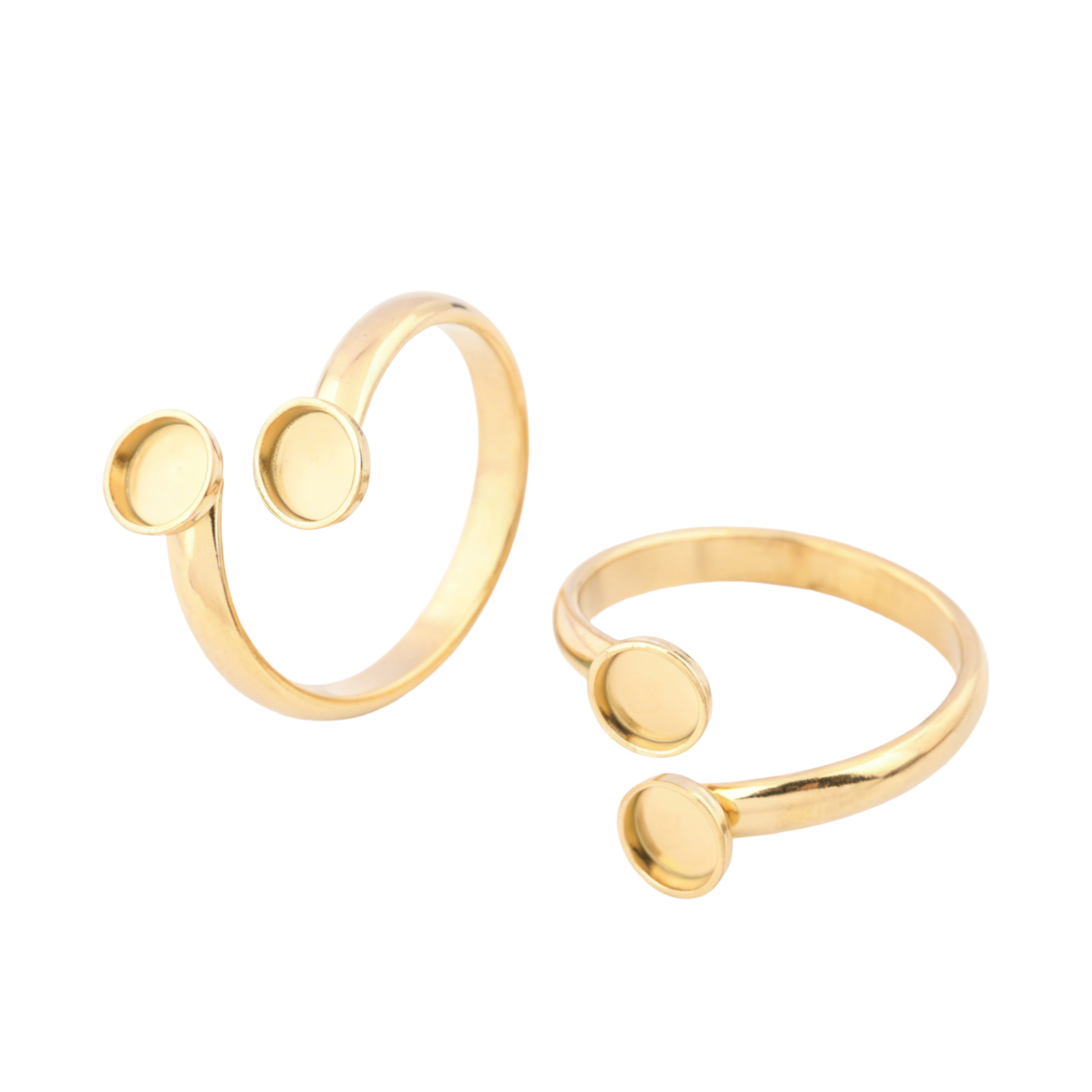 Gold Plated Ring - 10 stuks verstelbare vergulde ringblanks van