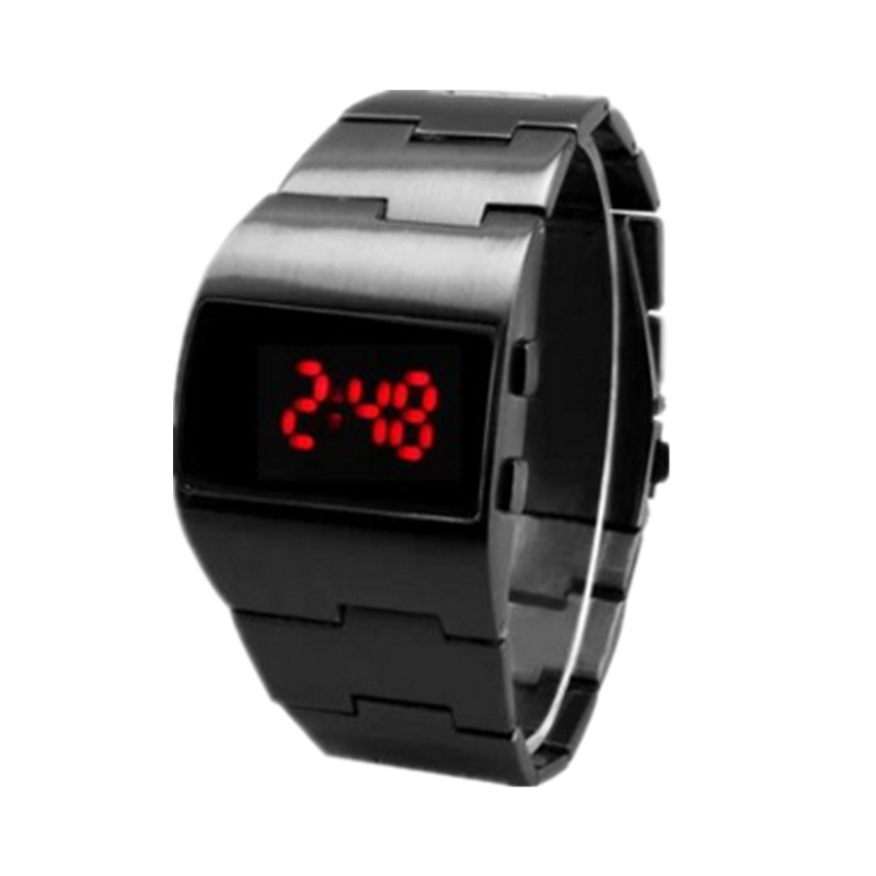Jewelry Type Watches - Digitale herenhorloges zwarte roestvrijstalen armband heren