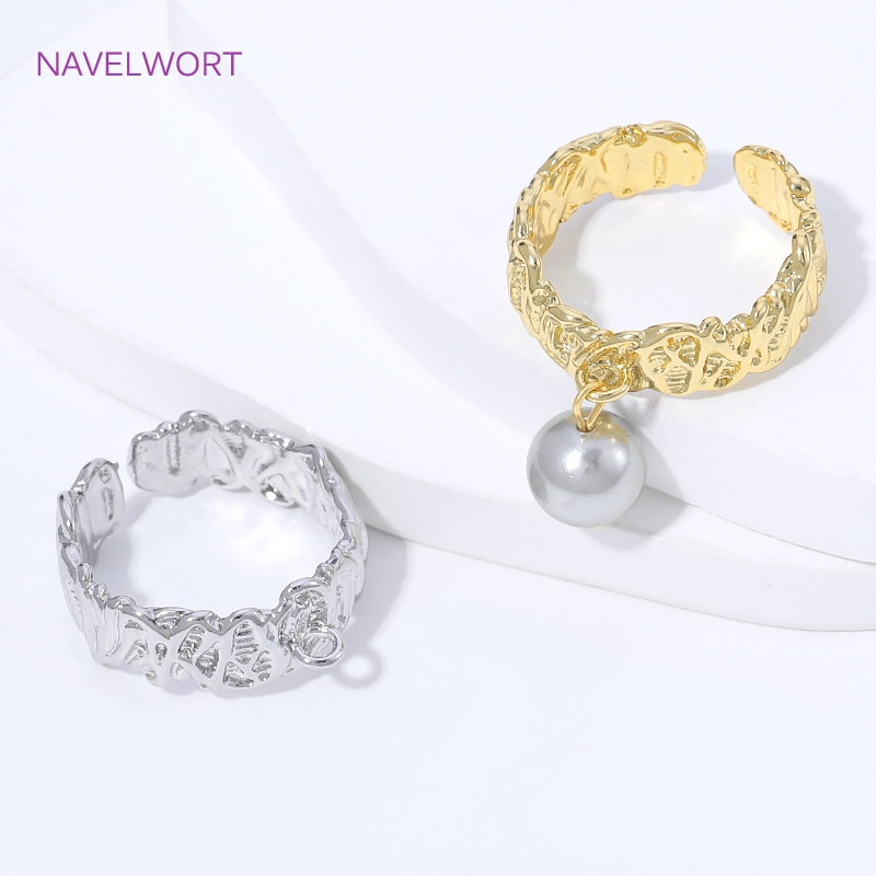 Gold Plated Ring - 18K verguld messing ringen met streepjes,