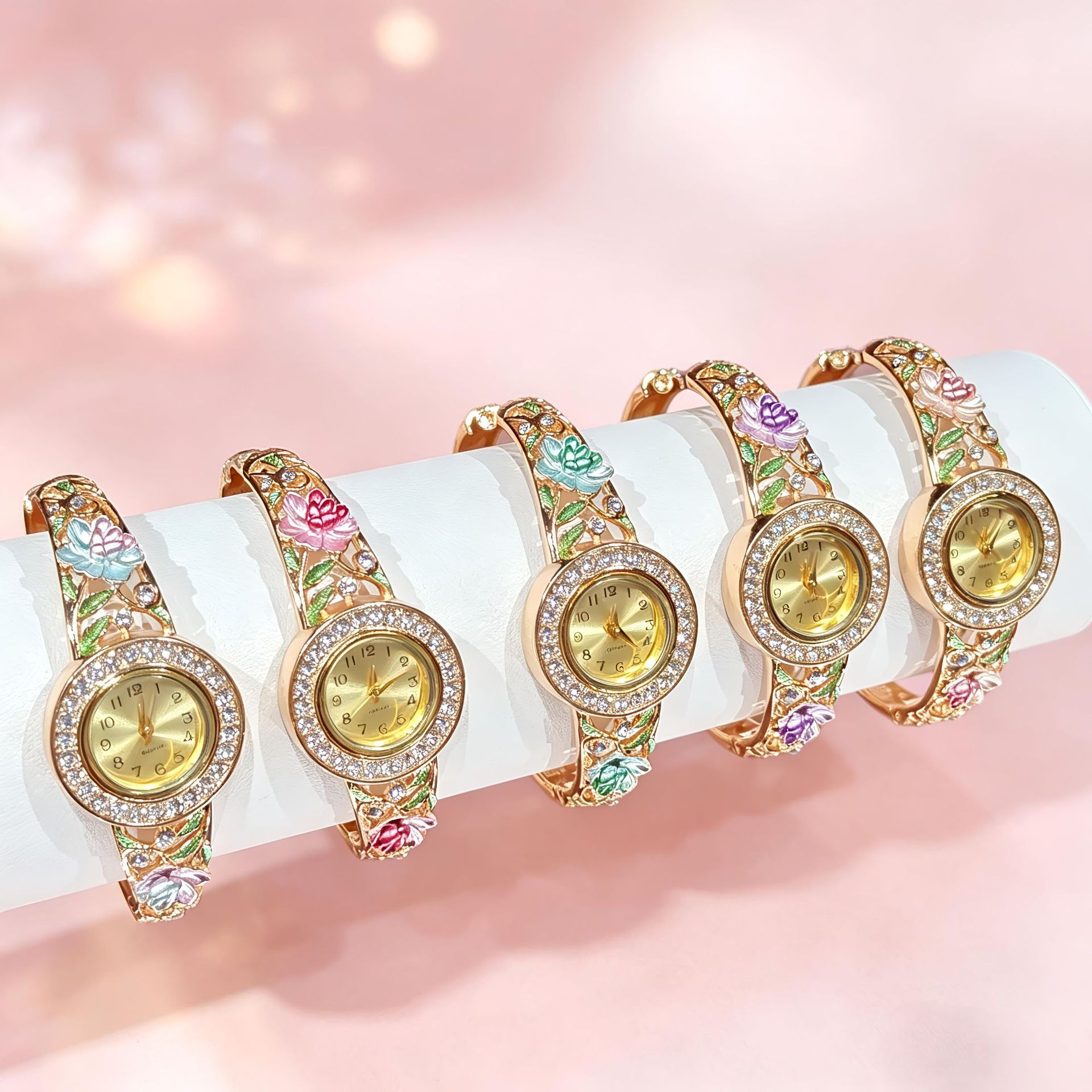 Vintage gouden emaille bloemen - Vintage Jewelry Watches Women recensie en prijs
