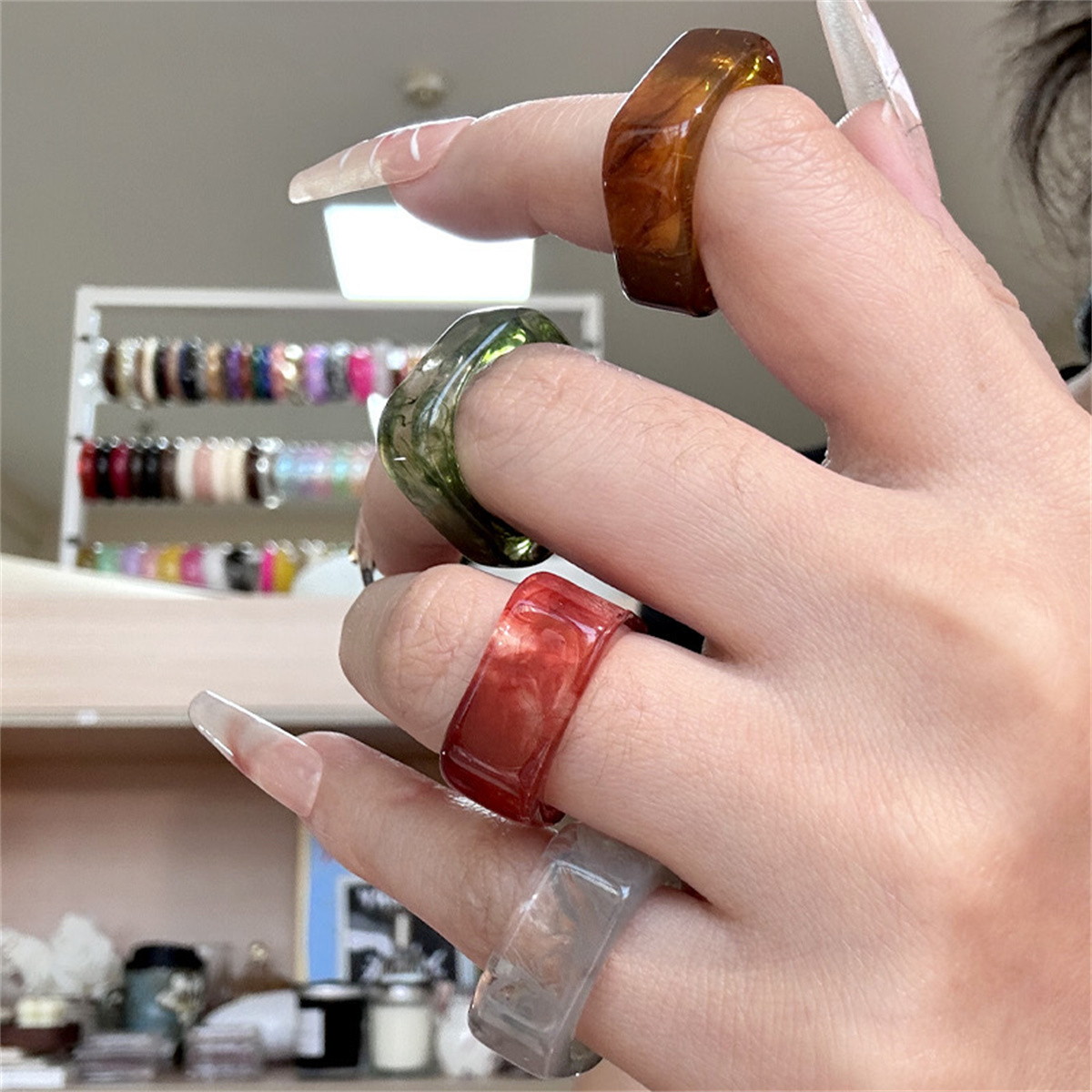 Vierkante Hars Ringen Esthetis - Minimalist Ring Stackable recensie en prijs