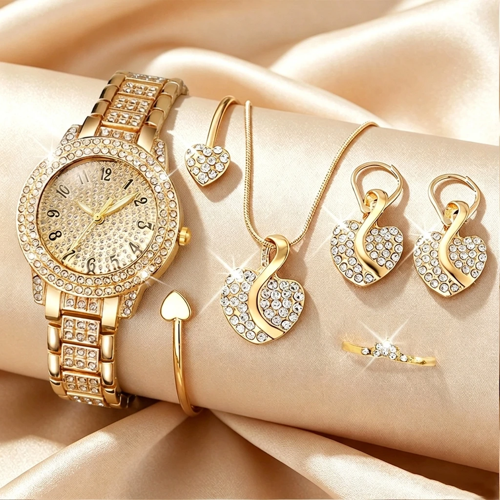6PCS Fashion Rhinestone Damesh - Jewelry Watch Making recensie en prijs