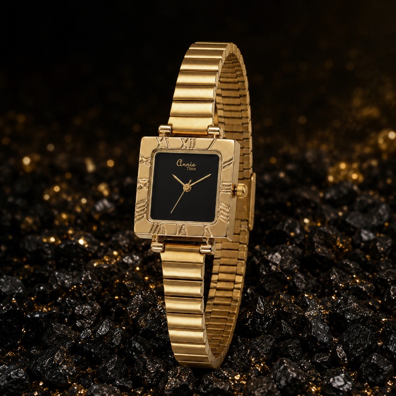 Luxe gouden vierkante dames qu - Jewelry Watches For Kids recensie en prijs