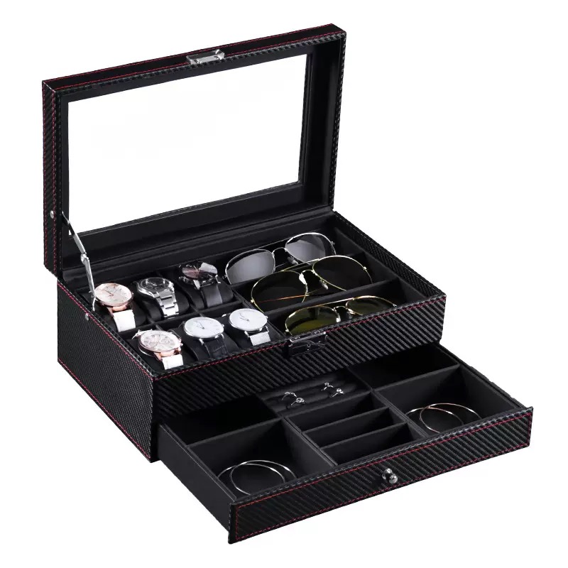 Horloge-opbergdoos – Carbon-Gr - Jewelry Eyewear Watches & Accessories recensie en prijs